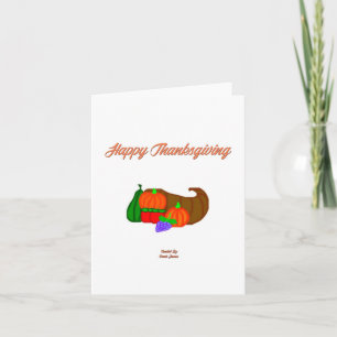Thanksgiving Cornucopia Vertical Greeting Card