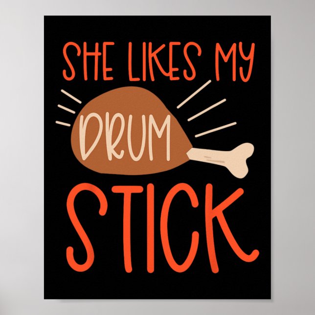 Thanksgiving Couples Turkey Breast She Likes My Dr Poster (Front)