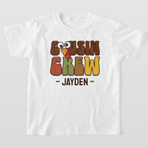 Thanksgiving Cousin Crew Personalized Kids T-Shirt