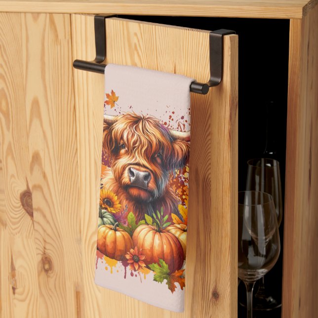 Thanksgiving Cow Kitchen Towel (Thirds Fold)