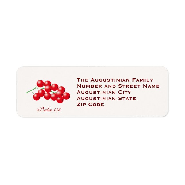 THANKSGIVING Cranberries Customized Return Address (Front)