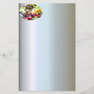Thanksgiving Cronucopia with Fruits and Flowers Stationery