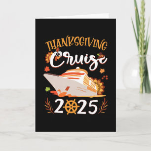 Thanksgiving Cruise 2025 Funny Turkey Leaves Thank Card