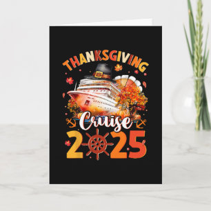 Thanksgiving Cruise 2025 Funny Turkey Pumpkin Leav Card