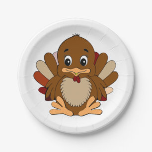 Thanksgiving Custom Paper Plates/Cute Turkey Paper Plate