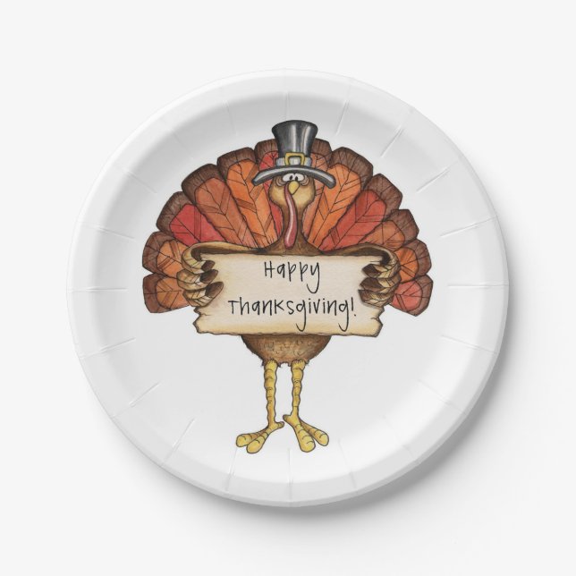 Thanksgiving Custom Paper Plates/Turkey Plate (Front)
