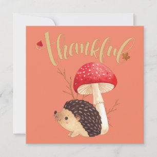 Thanksgiving Cute Kawaii Hedgehog Invitation