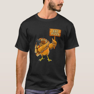 Thanksgiving Dabbing Turkey Eat Pizza Adult Vegan  T-Shirt