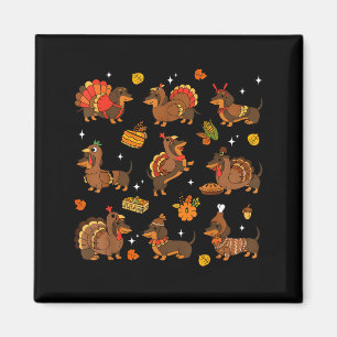 Thanksgiving Dachshund Weiner Dog Cute Pumpkin Pie Magnet