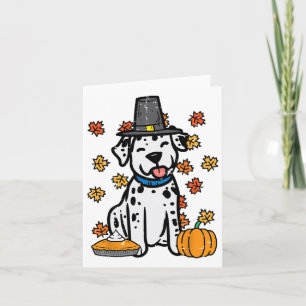 Thanksgiving Dalmatian Cute Fall Autumn Dog Men Wo Card