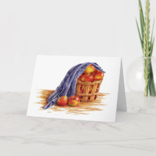 Thanksgiving Day Apple Basket Greeting Card