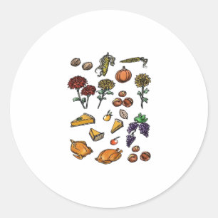 Thanksgiving day autumn attributes Classic T-Shirt Classic Round Sticker