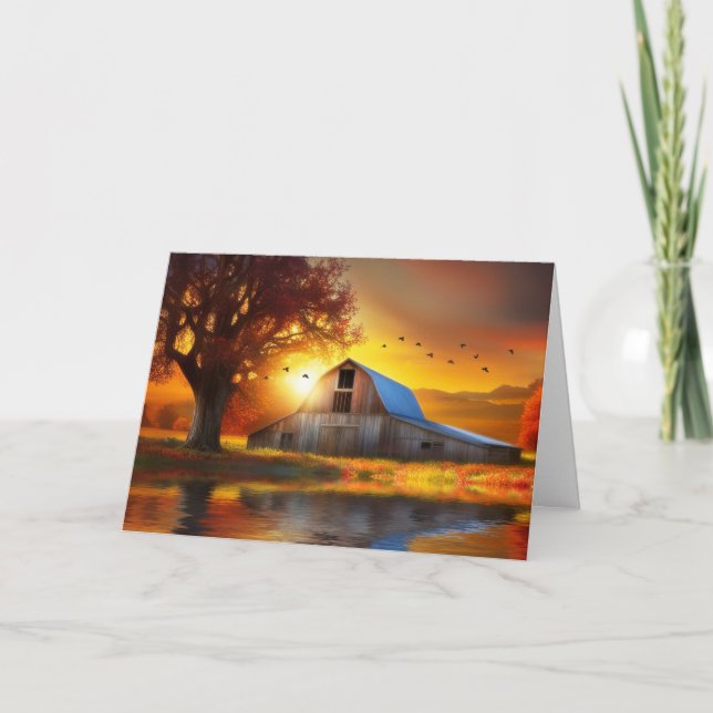 Thanksgiving Day Barn Fall Colours in the Country  Card (Front)