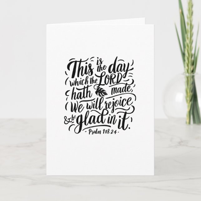 Thanksgiving Day Bible Verse: Psalm 118:24 Thank You Card (Front)
