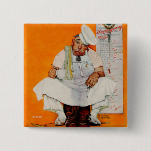 Thanksgiving Day Blues 2 Inch Square Button