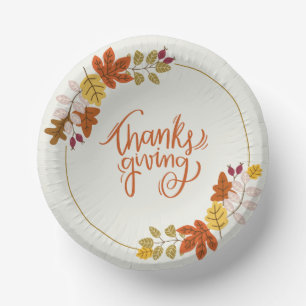 Thanksgiving Day Bowls for Family Paper Plate