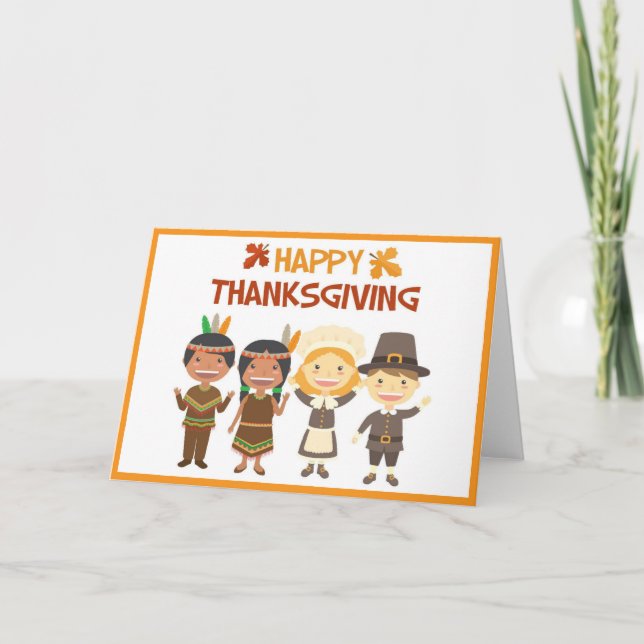 Thanksgiving day children holiday card (Front)