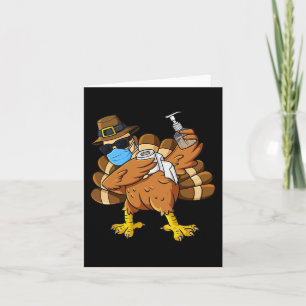 Thanksgiving Day Dabbing Turkey Pilgrim Boys Kids  Card