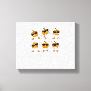 Thanksgiving Day Dancing Pumpkin Boys Girls Kids Canvas Print