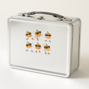 Thanksgiving Day Dancing Pumpkin Boys Girls Kids Metal Lunch Box
