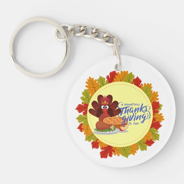 Thanksgiving Day Designs Keychain (Front)