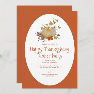 Thanksgiving Day Dinner Party Invitation