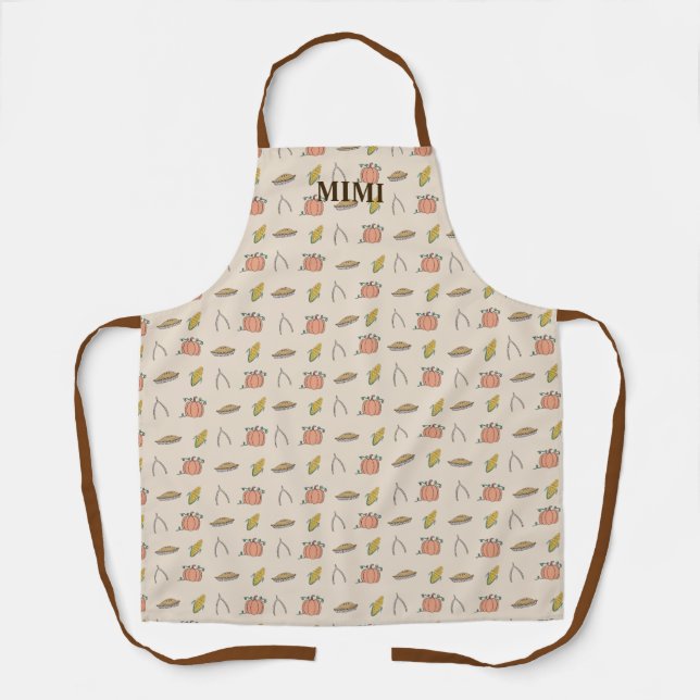 Thanksgiving Day Feast Dinner Adult Apron (Front)