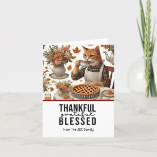 Thanksgiving Day for Cat Lovers Holiday Card