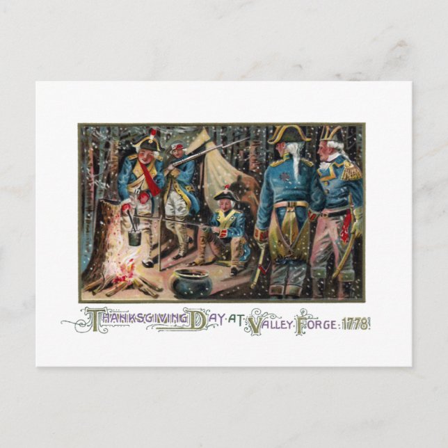 Thanksgiving Day for Continentals at Valley Forge Holiday Postcard (Front)