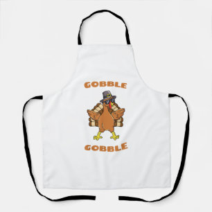 Thanksgiving Day Gobble Gobble Turkey Trot Funny G Apron