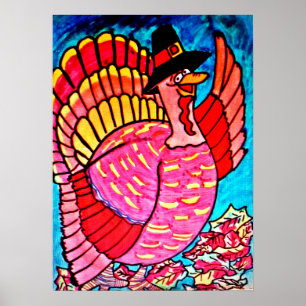THANKSGIVING DAY HAPPY TURKEY poster