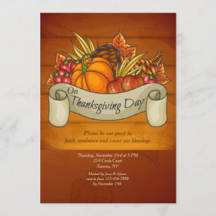 Thanksgiving Day Harvest Invitation