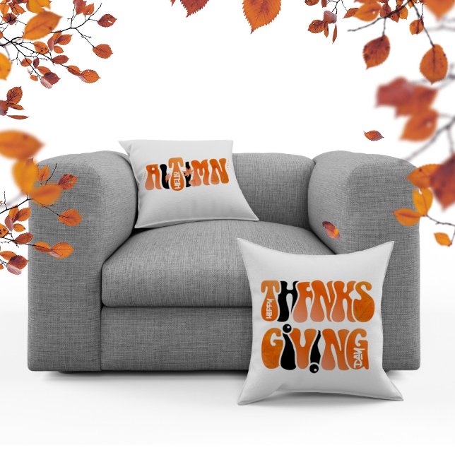Thanksgiving day hello autumn modern THROW PILLOW (Creator Uploaded)
