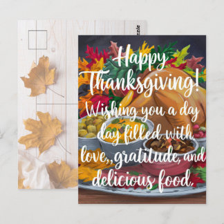 Thanksgiving Day of Love and Gratitude Postcard