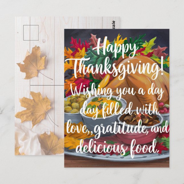 Thanksgiving Day of Love and Gratitude Postcard (Front/Back)