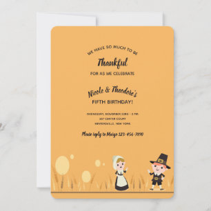 Thanksgiving Day Pilgrims Invitation