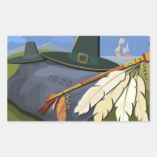 Thanksgiving Day Postcard Sticker