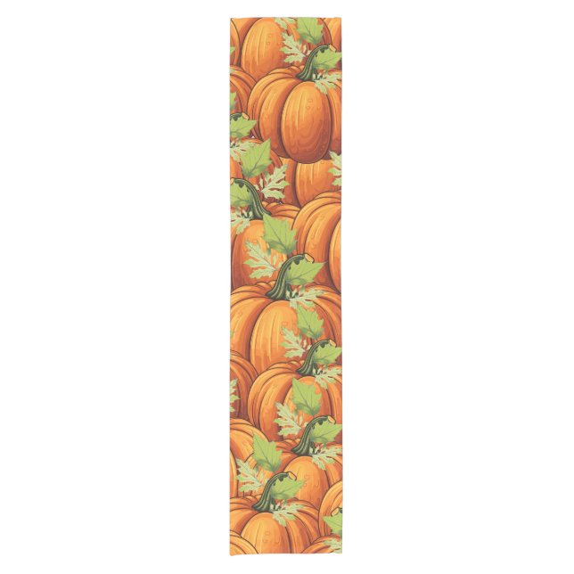 THANKSGIVING DAY PUMPKINS  SHORT TABLE RUNNER (Front)