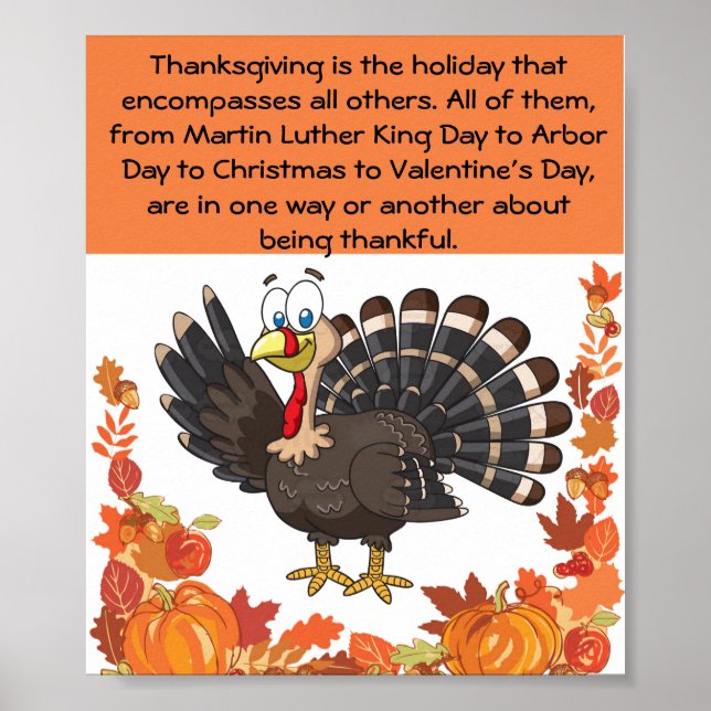 Thanksgiving Day quote of gratitude and thankful Poster (Front)