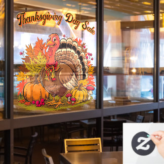 Thanksgiving Day Sale Fall Harvest Graphic Window Cling