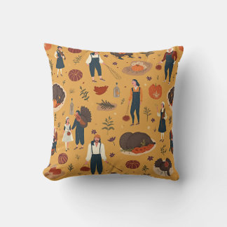 Thanksgiving day throw pillow