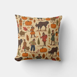 Thanksgiving day throw pillow