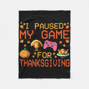 Thanksgiving Day Turkey Eat Pizza Instead Sign Fun Fleece Blanket