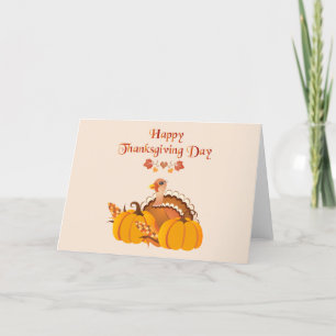 Thanksgiving Day Turkey Holiday Card