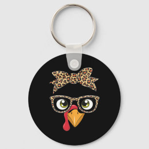 Thanksgiving Day Turkey Leopard Gles For Women Lad Keychain