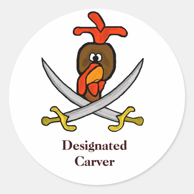 Thanksgiving Day Turkey Stickers - Carver or Eater (Front)