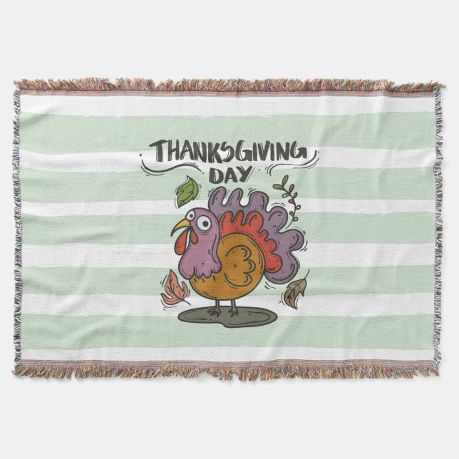 Thanksgiving Day- Turkey Throw Blanket (Front)