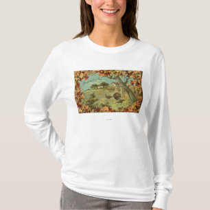 Thanksgiving DayFallen Leaves and Turkeys T-Shirt