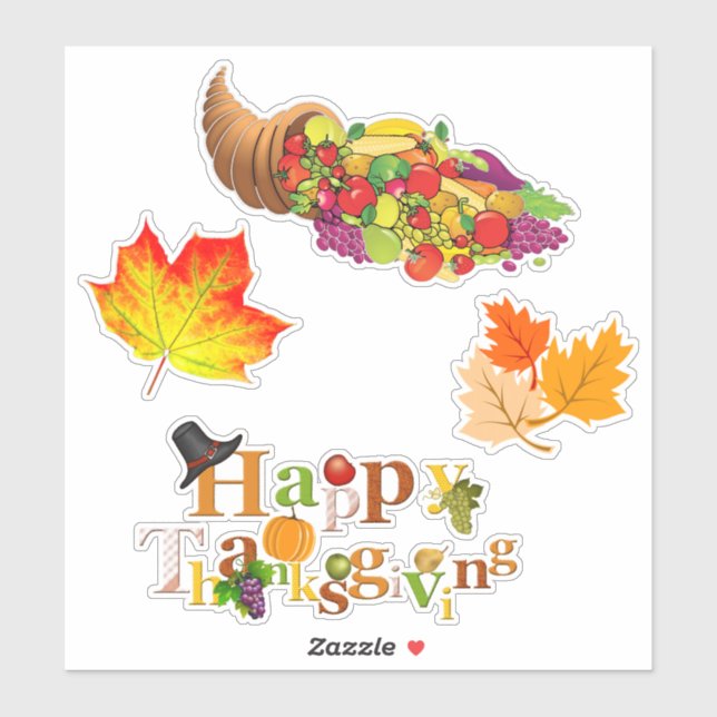 Thanksgiving Decal Stickers (Sheet)