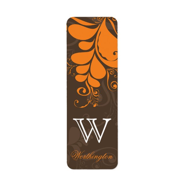 Thanksgiving Deco Leaves And Swirls Monogram Party (Front)